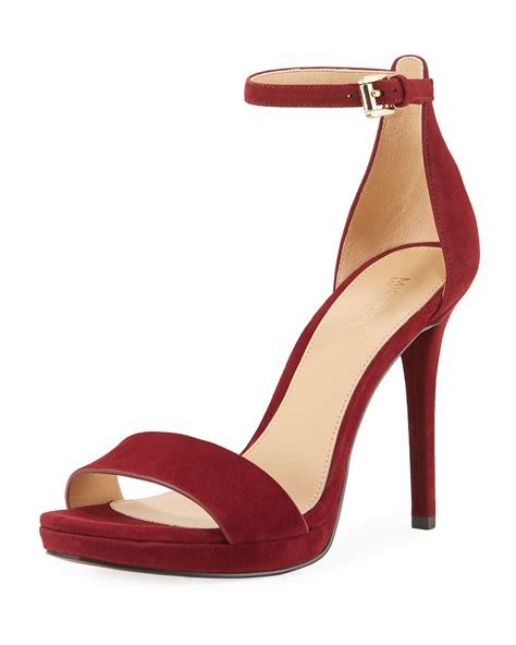 michael kors hutton suede sandal oxblood|Michael Kors Hutton Sandals in Oxblood Suede.